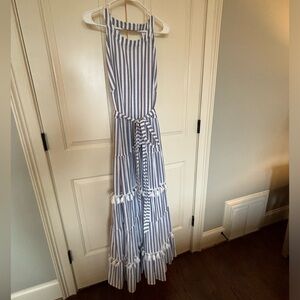 Eliza J Striped Tassle Trim Maxi Dress